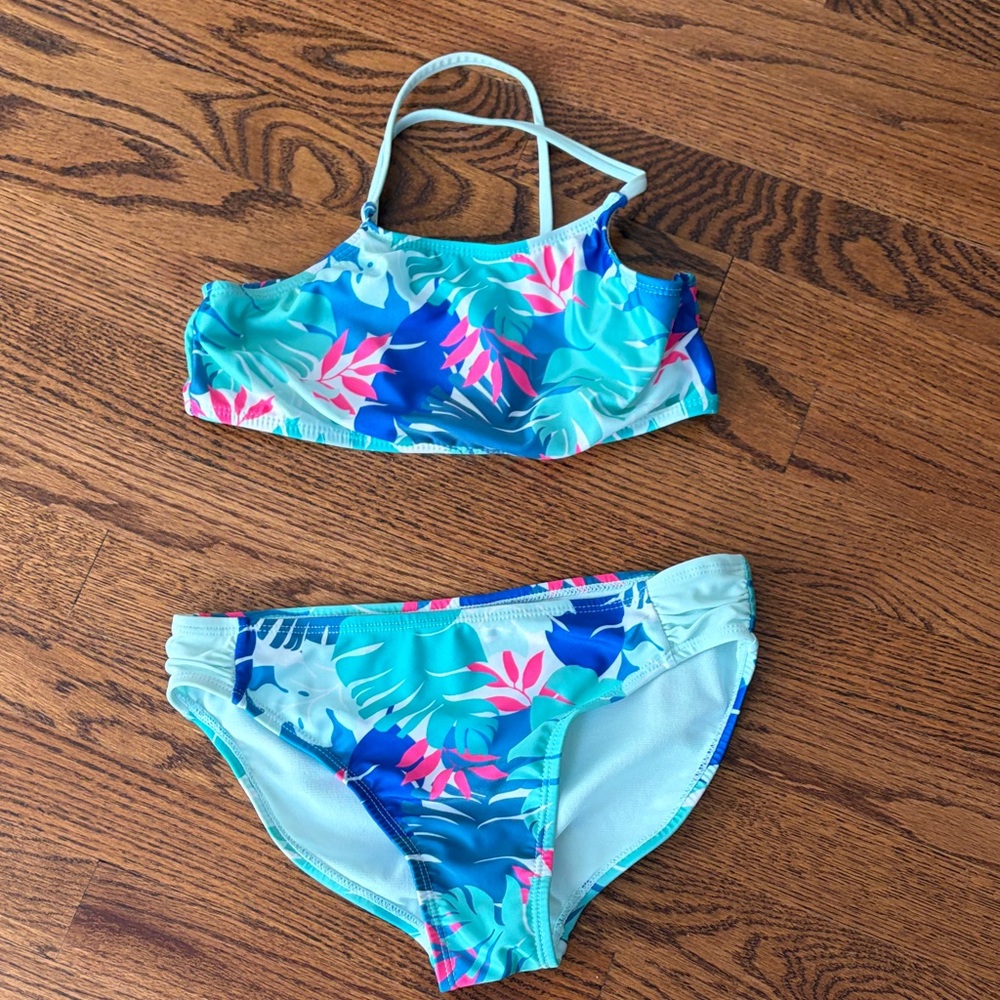 3/$15 Girls Bikini floral size L EUC